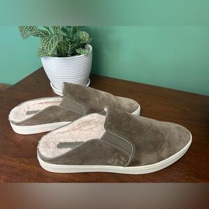 Vince “Garvey” Shearling Lined Slip On Sneakers Olive / Grey Women’s 11